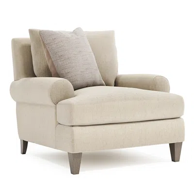 Bernhardt Isabella Cream Fabric Chair In Portobello