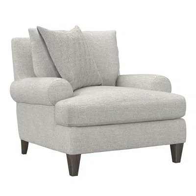 Bernhardt Isabella Gray Fabric Chair In Portobello