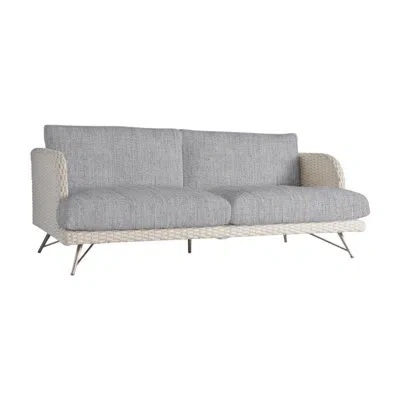 Bernhardt Isola Outdoor Metal Loveseat In Canvas Granite Sunbrella® Canvas