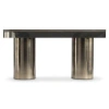 Bernhardt Jacopo 66'' Solid Wood Top Console Table In Light Bronze,weathered Greige