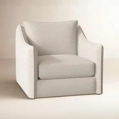Bernhardt Joli 36" Wide Swivel Armchair In Blanca,cream Chenille 1345-002