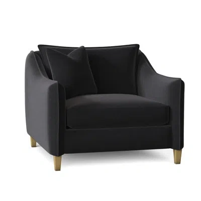 Bernhardt Joli 40" Wide Armchair In Antique Gold,akiko Graphite Performance 5534-011