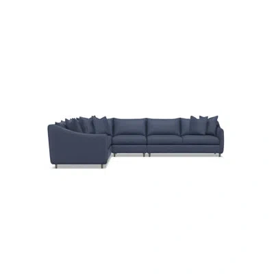 Bernhardt Joli 5-piece Fabric Sectional In Blue Polyester