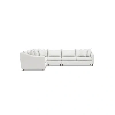 Bernhardt Joli Fabric Sectional In Greige,white Polyester Blend