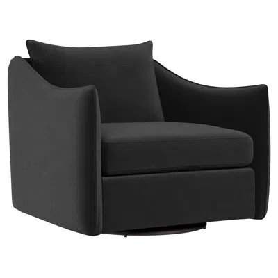 Bernhardt Joli Upholstered Swivel Armchair In Akiko Graphite Performance 5534-011