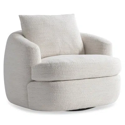 Bernhardt Jules Fabric Swivel Chair In Cream