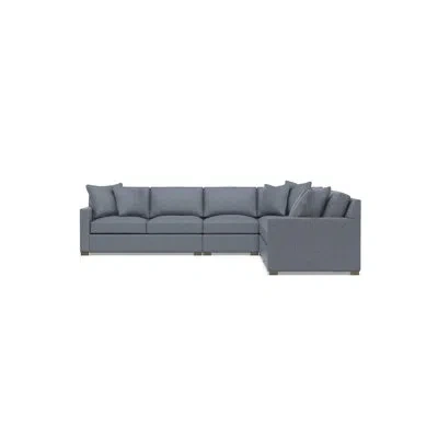 Bernhardt Kelsey 5-piece Sectional In Dark Gray Polyester