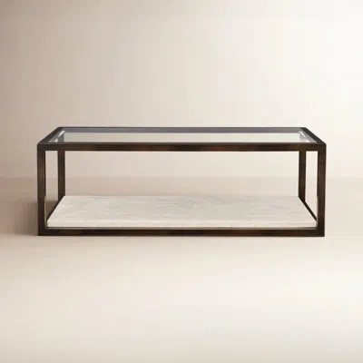 Bernhardt Kinsley Floor Shelf Coffee Table With Storage In Glass