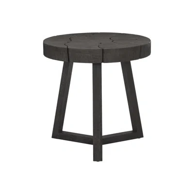 Bernhardt Lanita Solid Wood 3 Legs End Table In Dark Gray