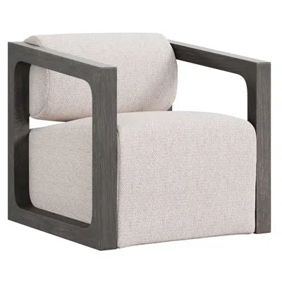 Bernhardt Leilani Teak Swivel Patio Chair With Cushions In Smoked Truffle
