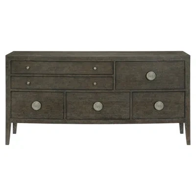 Bernhardt Linea 68" Wide 6 Drawer Buffet Table In Cerused Charcoal