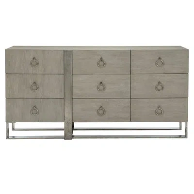 Bernhardt Linea 9 Drawer Dresser In Cerused Greige