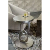 Bernhardt Linea Abstract End Table In Textured Graphite
