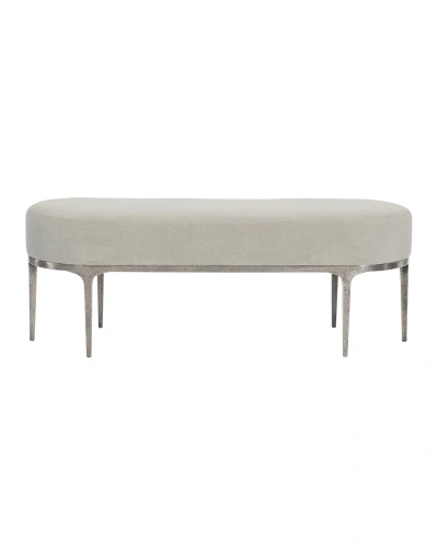 Bernhardt Linea Metal & Upholstered Bench In Gray