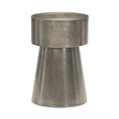 BERNHARDT LINEA METAL ROUND CHAIRSIDE TABLE