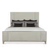 Bernhardt Linea Upholstered Panel Queen Bed In Cerused Greige Finish