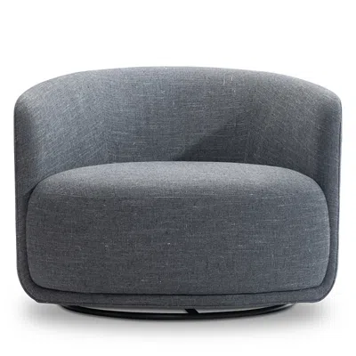 Bernhardt Loft Astrid Fabric Swivel Chair In Blue