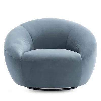 Bernhardt Loft Rizz Fabric Swivel Chair In Blue