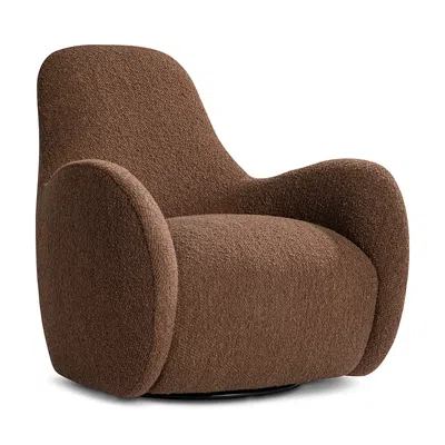 Bernhardt Logan Fabric Swivel Chair In Brown