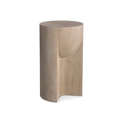 Bernhardt Loggia 22" Round Side Table In Brown Wood