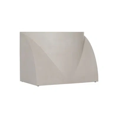 Bernhardt Lunula Stone Block End Table In Gray