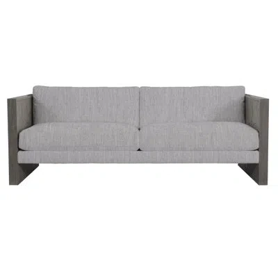 Bernhardt Madura 85.5" Wide Outdoor Teak Patio Sofa With Cushions In Canvas Granite Sunbrella® Canvas