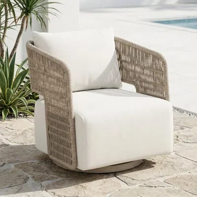 Bernhardt Maldives Outdoor Swivel Chair In Neutral