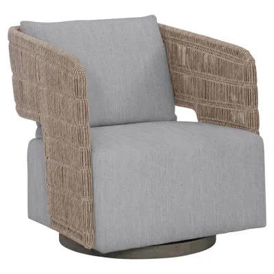 Bernhardt Maldives Swivel Patio Chair With Cushions In Canvas Granite Sunbrella® Canvas