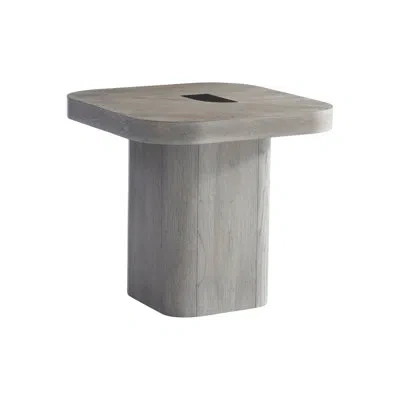 Bernhardt Marcato Solid Wood End Table In Cerused Greige,dark Graphite