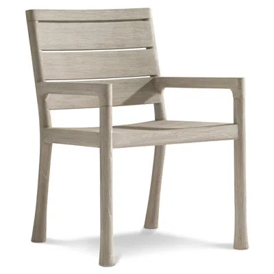 Bernhardt Marco Teak Outdoor Dining Armchair In Sea Oat
