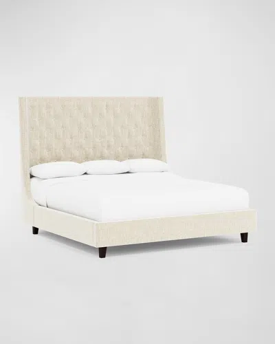 Bernhardt Maxime King Tufted Bed In White/cream