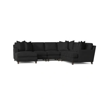 Bernhardt Mila 137" Left Hand Facing Stationary Large Sectional In Akiko Graphite Performance 5534-011,aged Gray