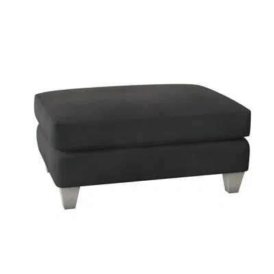 Bernhardt Mila 31" Rectangle Standard Ottoman In Antique White,akiko Graphite Performance 5534-011
