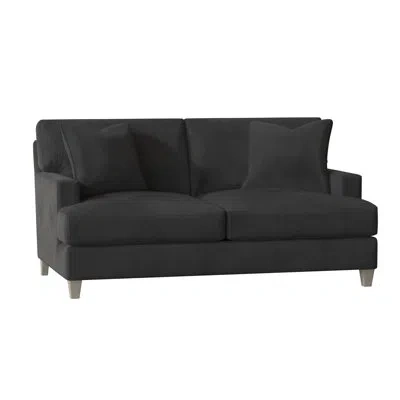 Bernhardt Mila 65" Recessed Arm Loveseat With Reversible Cushions In Molasses,akiko Graphite Performance 5534-011
