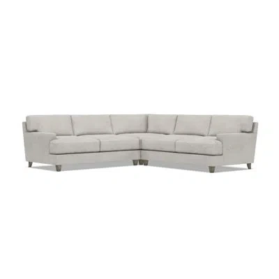 Bernhardt Mila Fabric Sectional In Light Gray Polyester