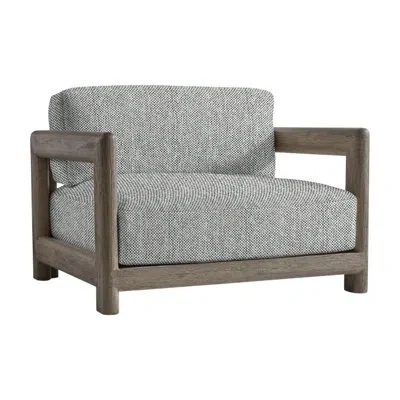 Bernhardt Montaigne Patio Chair With Cushions In Light Grey,dark Grey Linen 6032-110