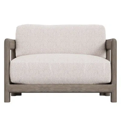 Bernhardt Montaigne Teak Patio Chair With Cushions In Weathered Teak