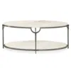 Bernhardt Morello Oval Cocktail Table In Carrara Marble/oxidized Nickel