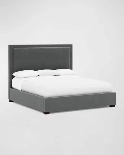 Bernhardt Morgan Queen Panel Bed In Grey/blue