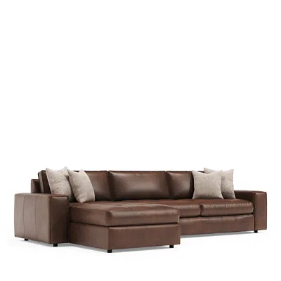 Bernhardt Mulholland 2 Piece Leather Sectional In Brown