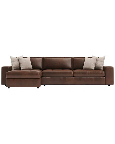 Bernhardt Nest 2pc Left Facing Leather Sectional In Brown