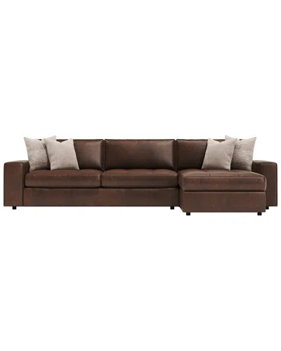Bernhardt Nest 2pc Right Facing Leather Sectional In Brown