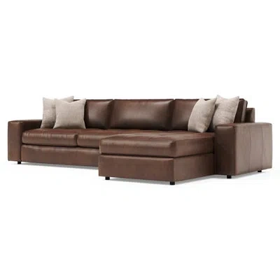Bernhardt Nest 2-piece Leather Sectional In Brown