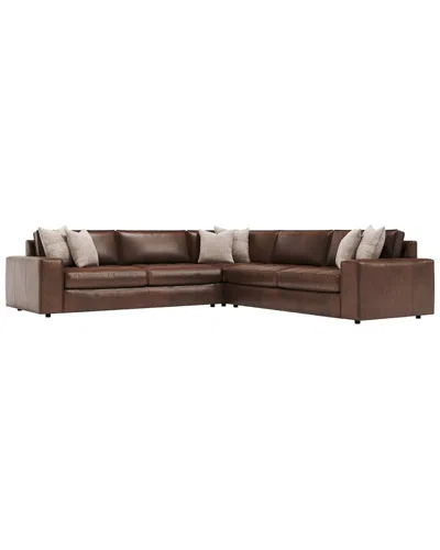 Bernhardt Nest 3pc Corner Leather Sectional In Brown