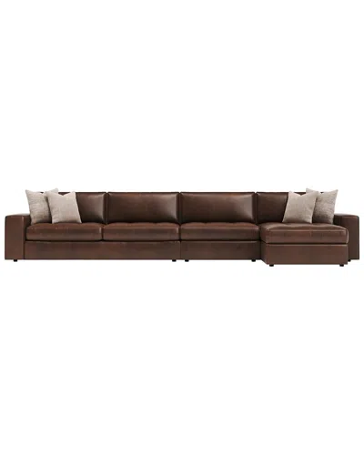 Bernhardt Nest 3pc Leather Sectional In Brown