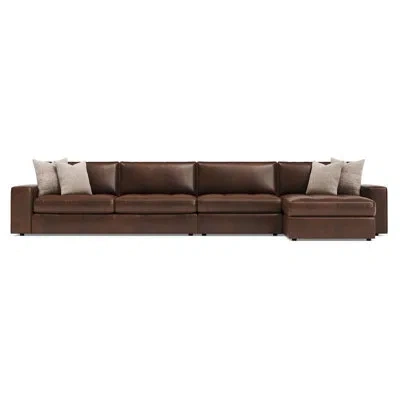Bernhardt Nest 3-piece Leather Sectional In Brown