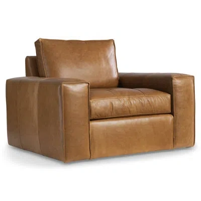 Bernhardt Nest 43.25'' Wide Swivel Club Chair In Tan