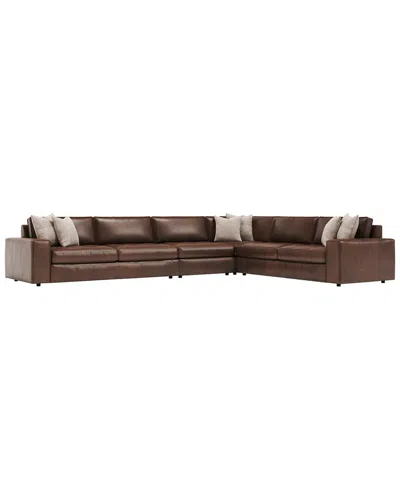 Bernhardt Nest 4pc Leather Sectional In Brown