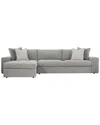 Bernhardt Nest Fabric 2 Piece Sectional In Gray