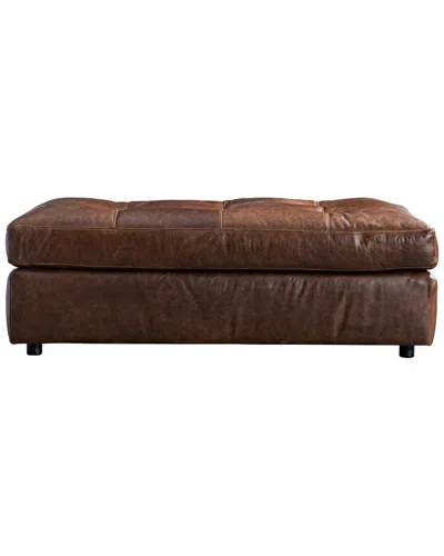 Bernhardt Nest Leather Ottoman In Brown